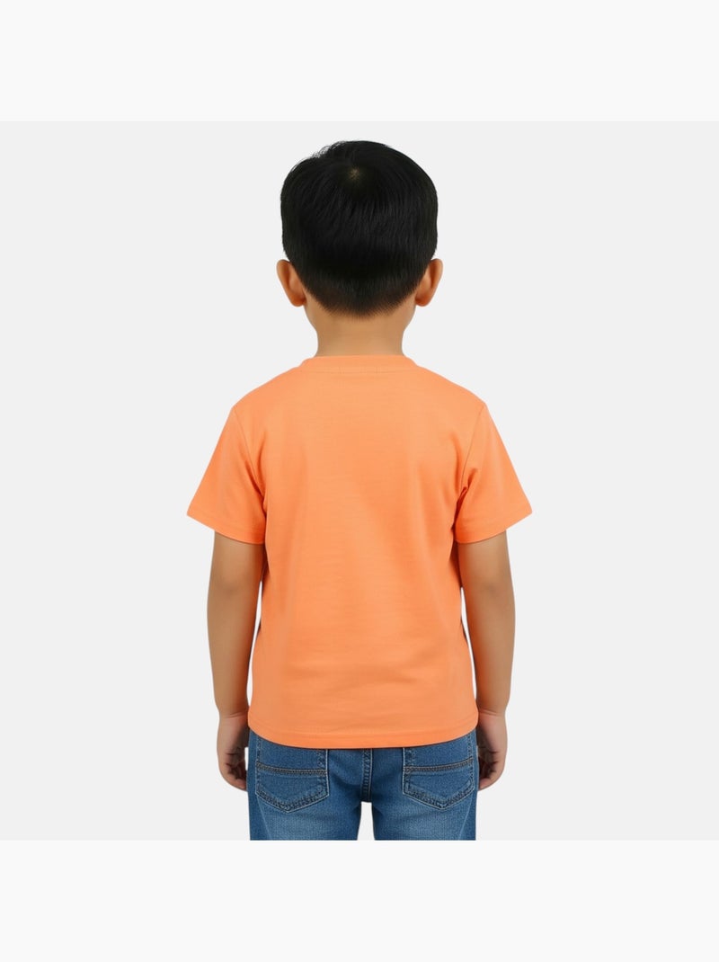 Lilo & Stitch - T-shirt korte mouwen Lilo en Stitch jongen Oranje - Kiabi