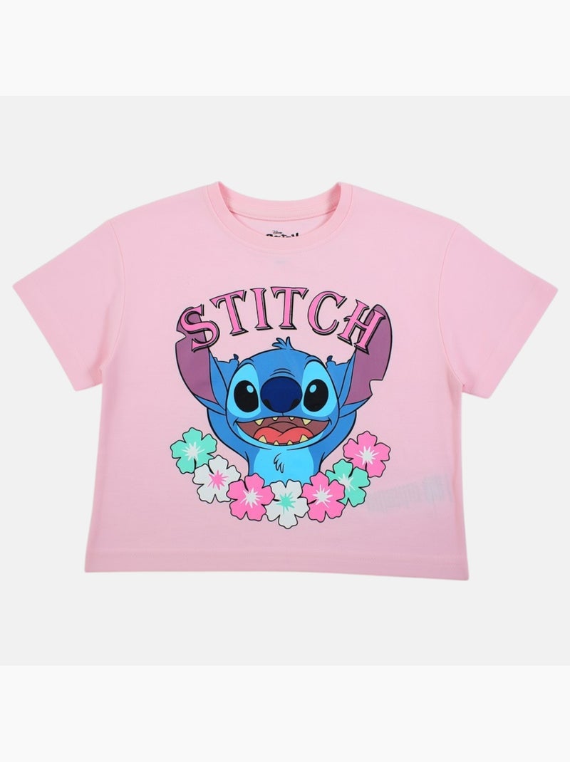 Lilo & Stitch - T-shirt korte mouwen Lilo en Stitch meisje Roze - Kiabi