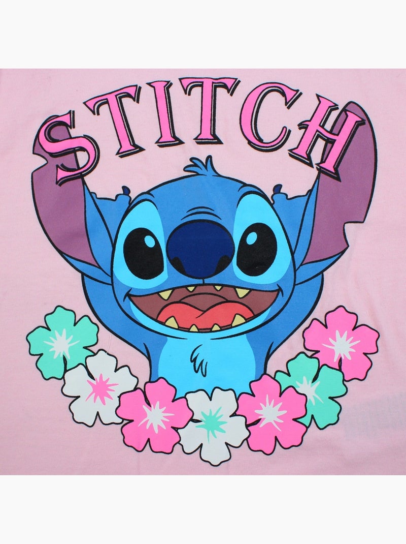 Lilo & Stitch - T-shirt korte mouwen Lilo en Stitch meisje Roze - Kiabi