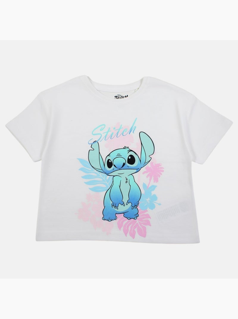 Lilo & Stitch - T-shirt korte mouwen Lilo en Stitch meisje Wit - Kiabi