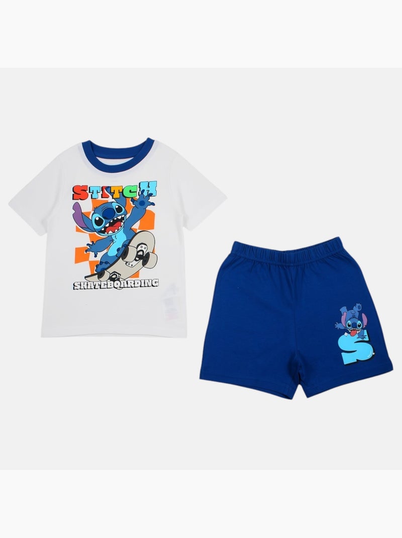 Lilo & Stitch - T-shirt manches courtes personnage avec short Bleu marine - Kiabi