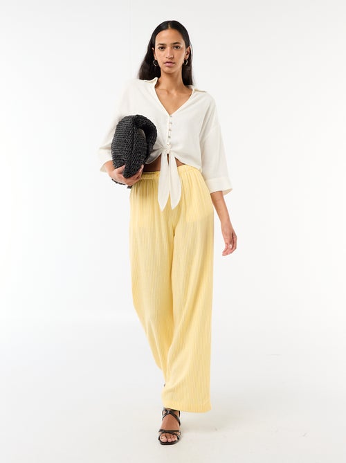 Linnen broek met 2 zakken - Kiabi