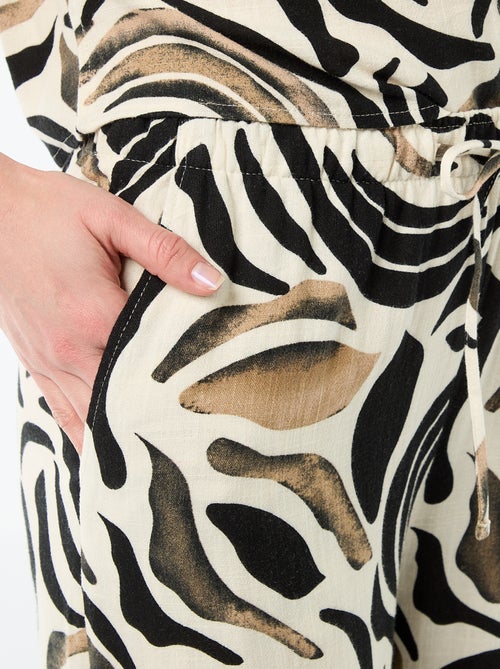 Linnen broek met 2 zakken - Kiabi