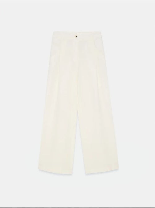 Linnen broek met hoge taille en wijde pijp dilvin - Kiabi Linnen broek met hoge taille en wijde pijp dilvin - Kiabi