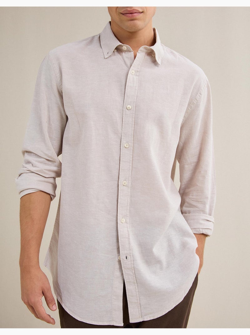 Linnen Hemd, MO Fashion Grijs - Kiabi