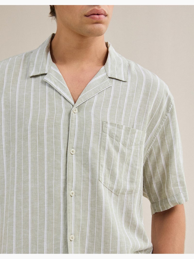 Linnen Hemd, MO Fashion Groen - Kiabi