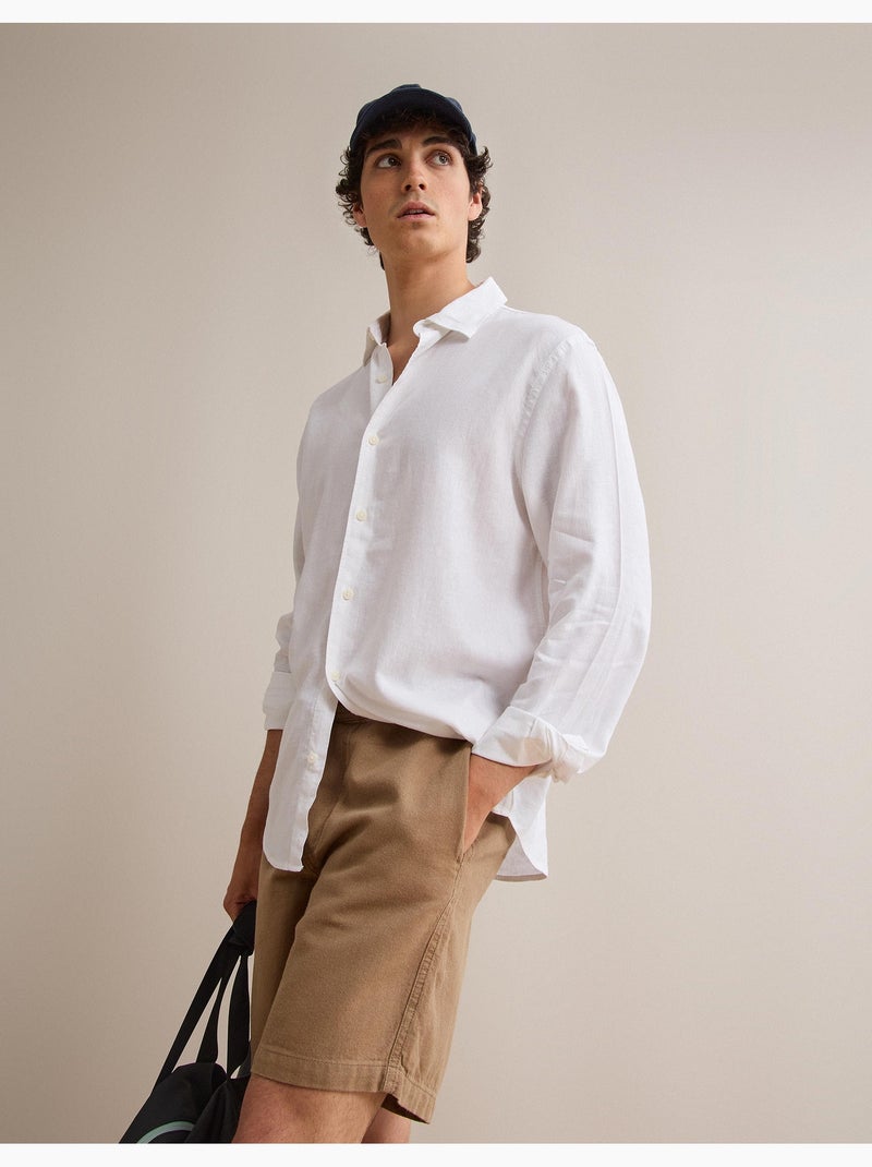 Linnen Hemd, MO Fashion Wit - Kiabi