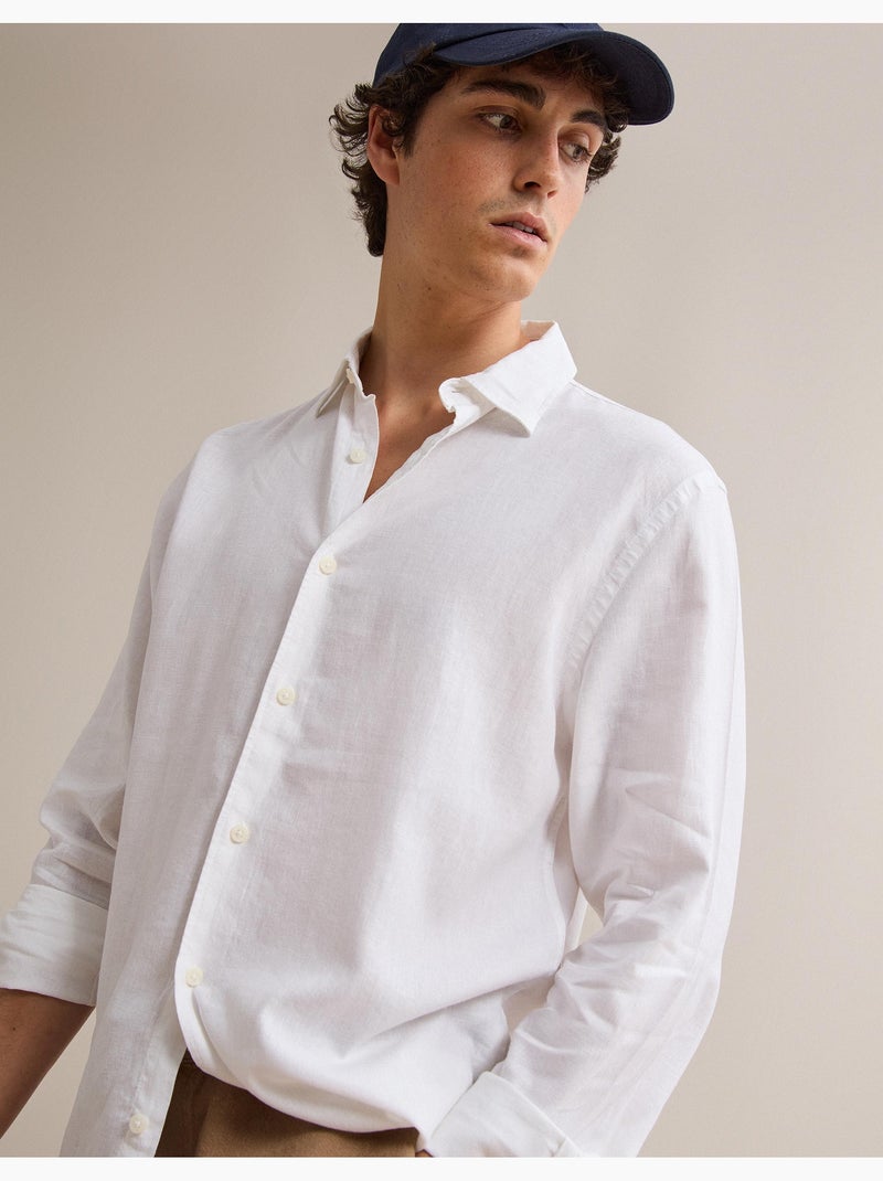 Linnen Hemd, MO Fashion Wit - Kiabi