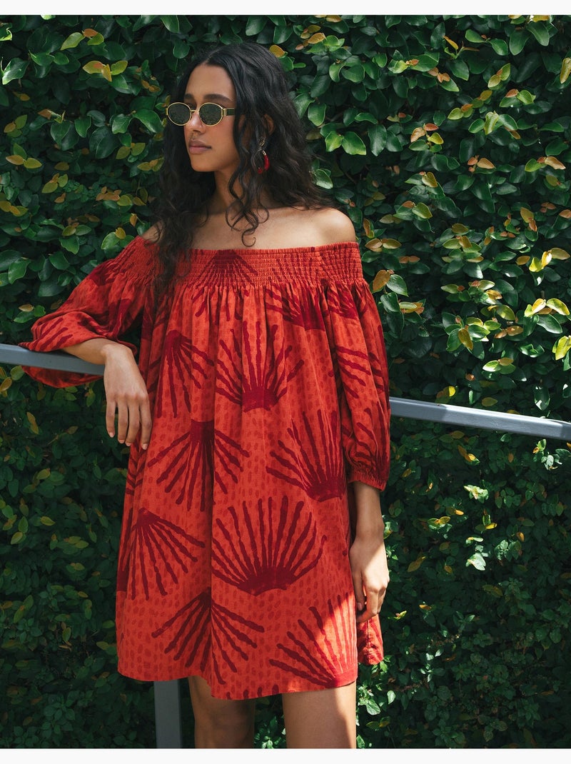 Linnen jurk, mo fashion Rood - Kiabi