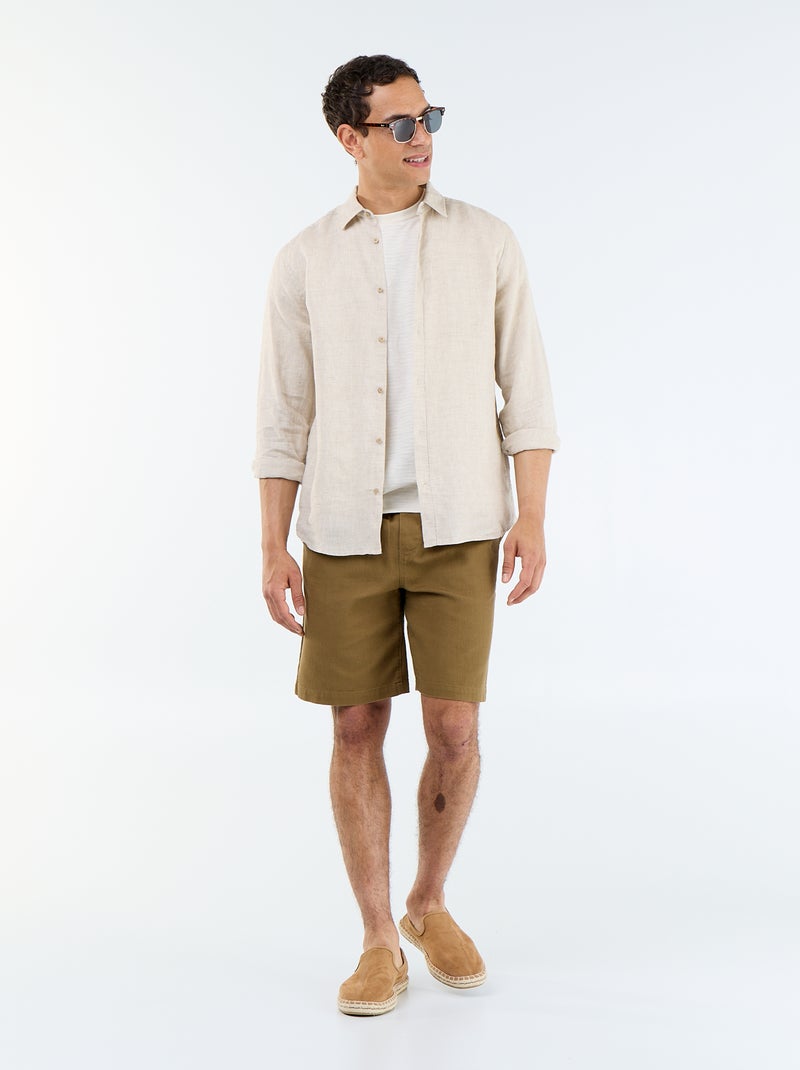 Linnen overhemd Biege - Kiabi