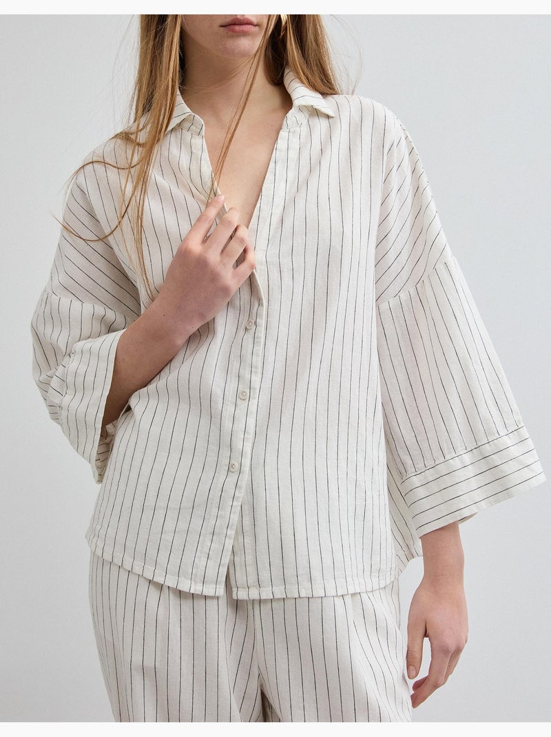 Linnen overhemd, MO Fashion Beige - Kiabi