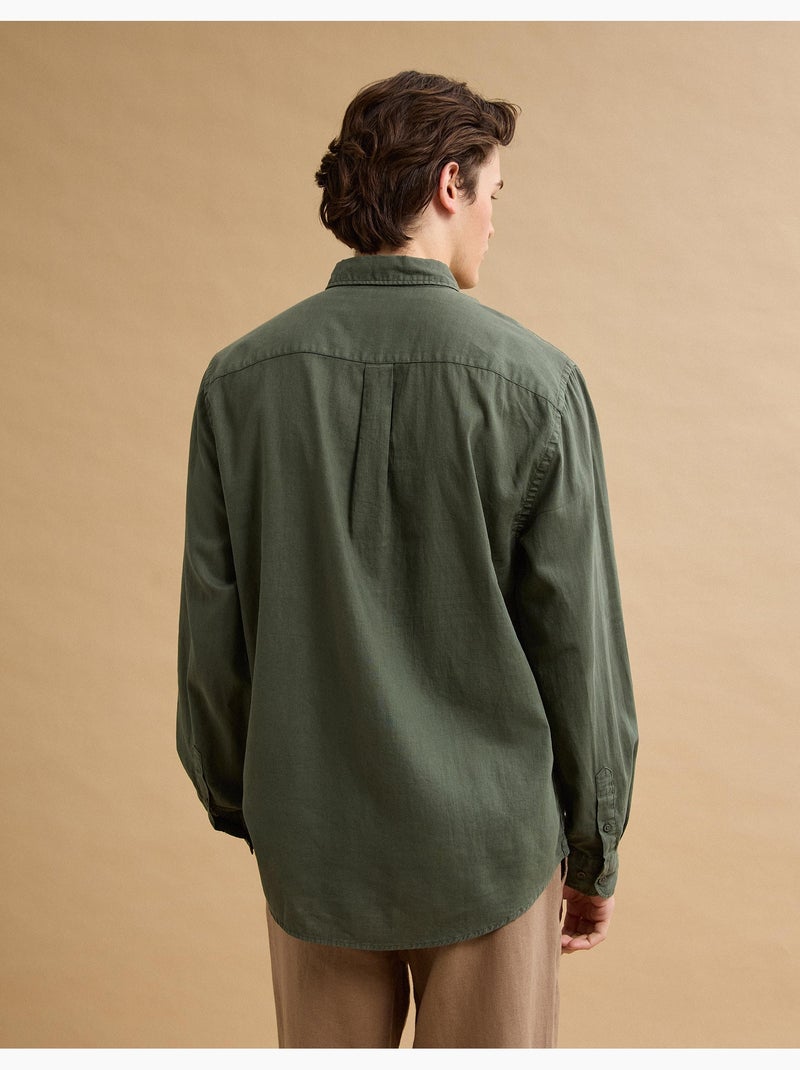Linnen overhemd, mo fashion Groen - Kiabi