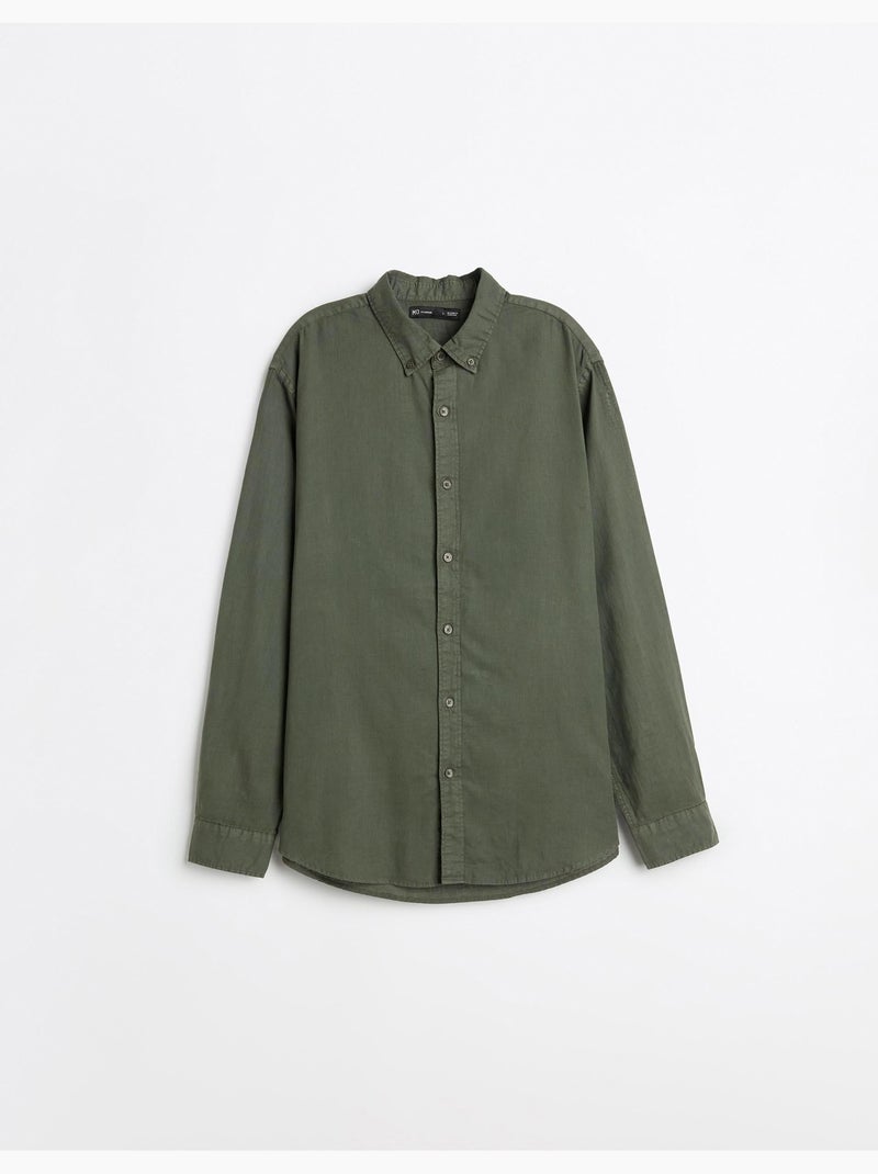 Linnen overhemd, mo fashion Groen - Kiabi