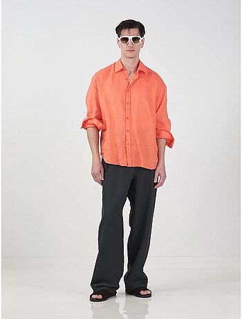 Linnen overshirt oversized voor heren giesto