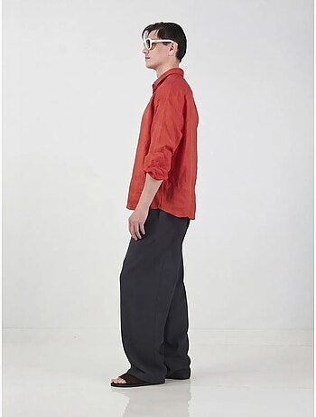 Linnen overshirt oversized voor heren giesto