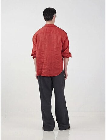 Linnen overshirt oversized voor heren giesto