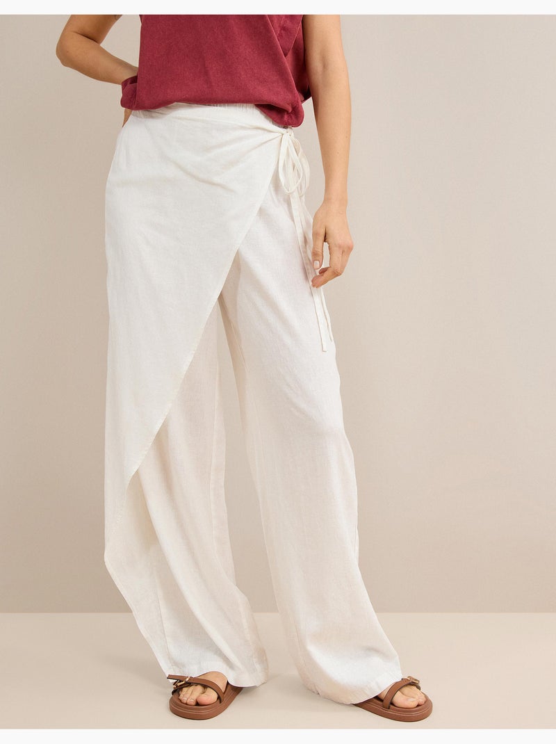 Linnen pareo broek, mo fashion Wit - Kiabi