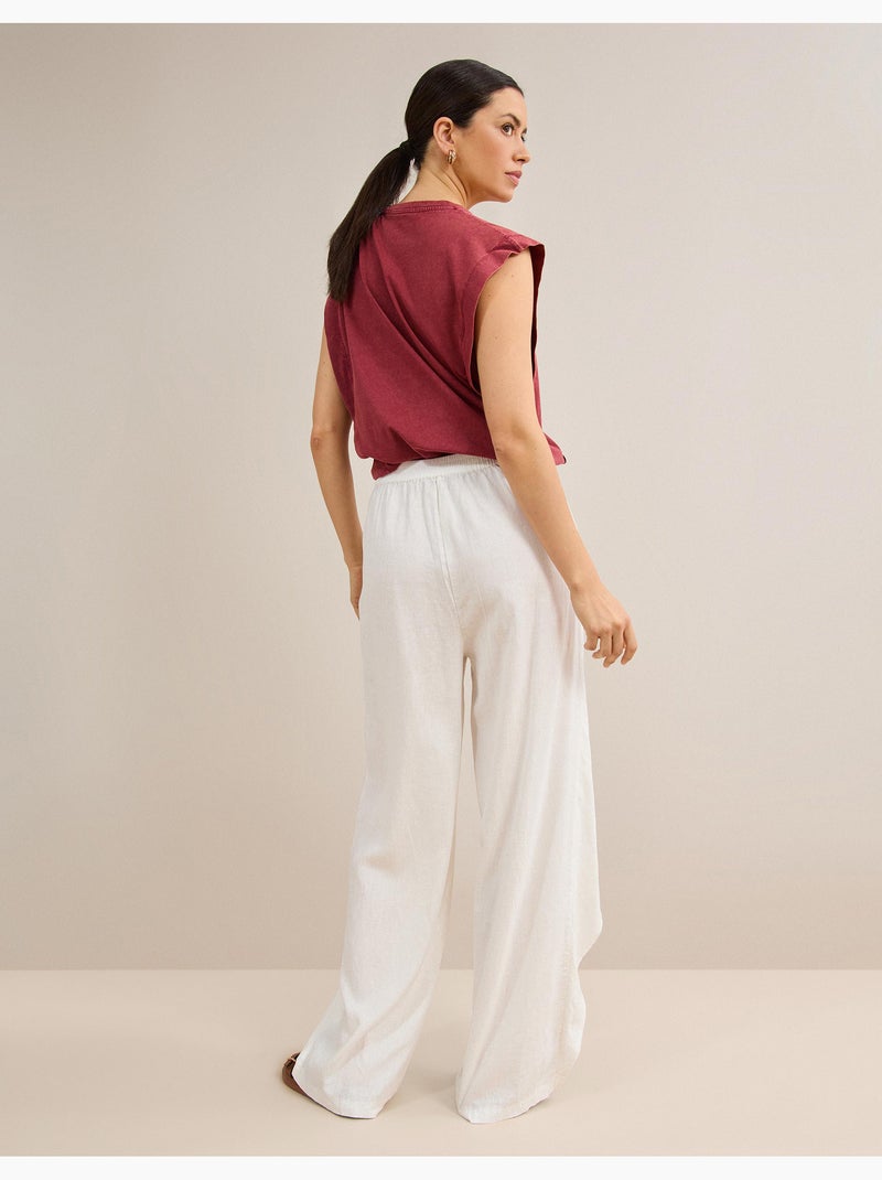Linnen pareo broek, mo fashion Wit - Kiabi