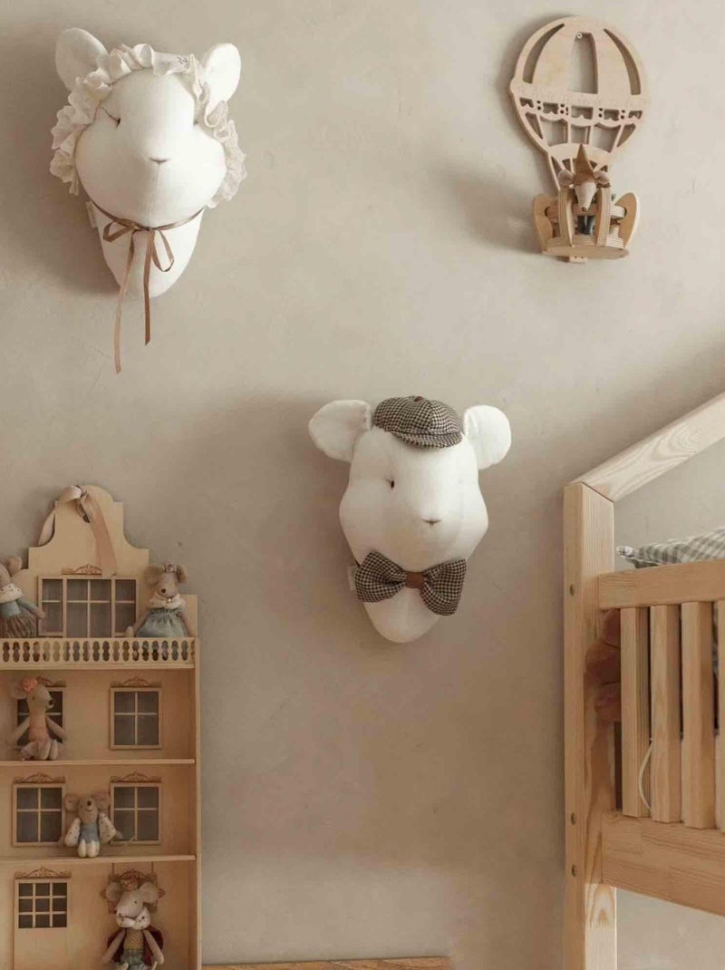 Linnen wanddecoratie voor kinderkamer muizen edouard Beige - Kiabi