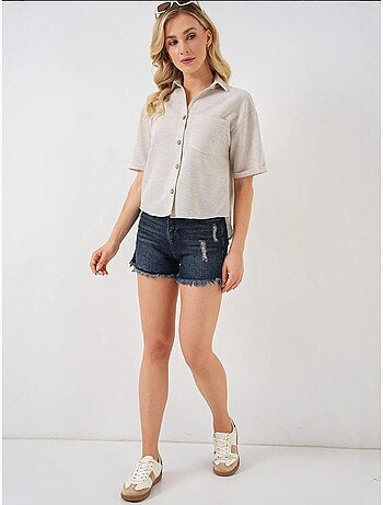 Linnenlook crop top bdart