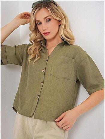 Linnenlook crop top bdart