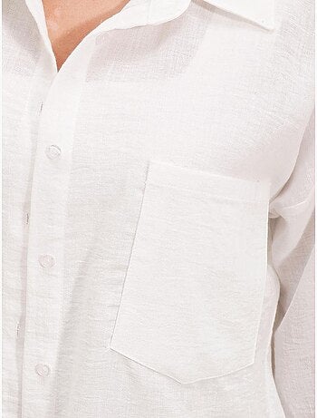 Linnenmix overshirt met knoopsluiting bdart