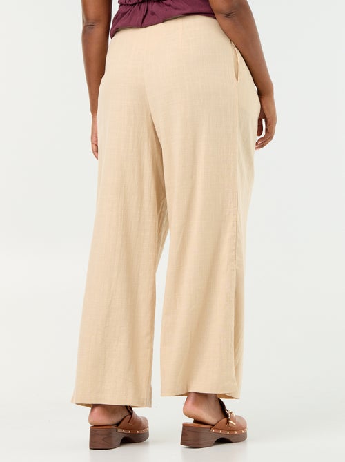Linnenmix wide leg-broek - Kiabi