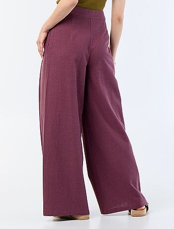Linnenmix wide leg-broek