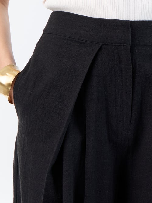 Linnenmix wide leg-broek - Kiabi