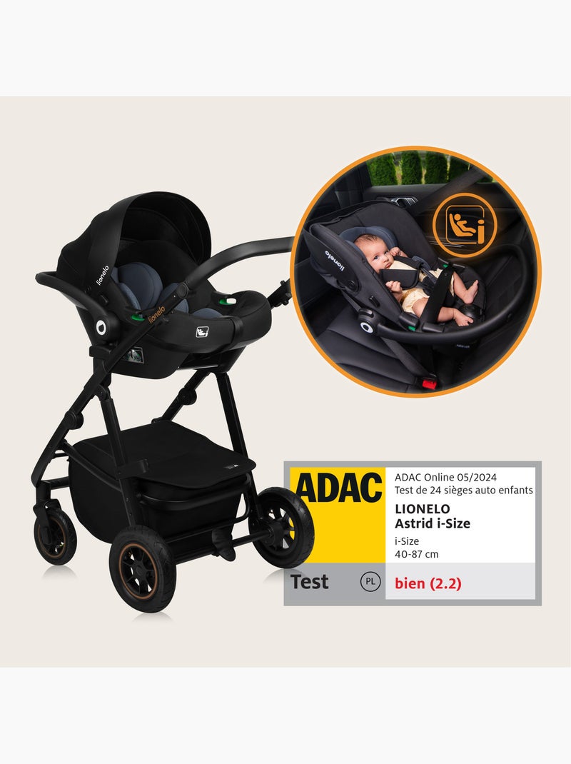 LIONELO Amber Plus 3-in-1 kinderwagen - Met reiswieg, autostoel, tas en accessoires Beige - Kiabi