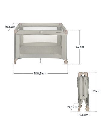 LIONELO Amelie 2-in-1 Reisbed & Box - Lichtgewicht - Wieltjes - Inclusief Tas