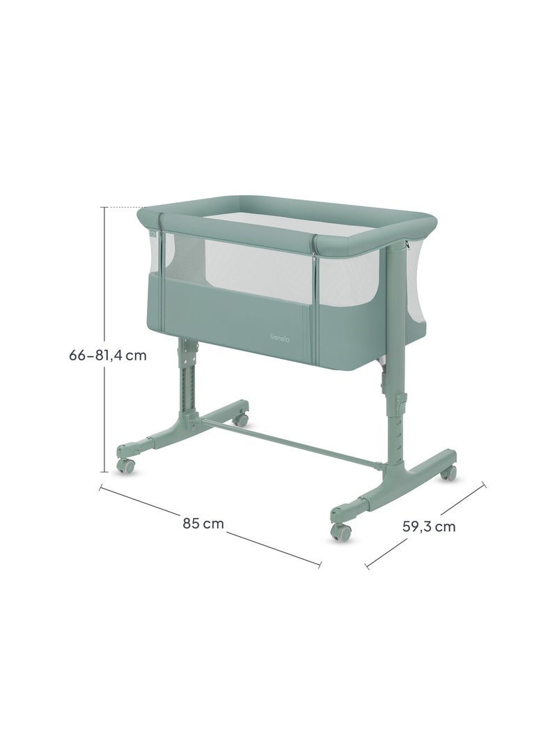 LIONELO Aurora Co-sleeper 3-in-1 - Aanschuifbedje - Babywieg - Matras - Reistas Groen - Kiabi