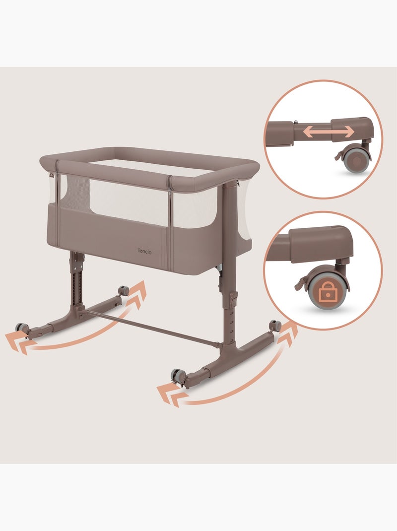 LIONELO Aurora Co-sleeper 3-in-1 - Aanschuifbedje - Babywieg - Matras - Reistas Schelpbeige - Kiabi