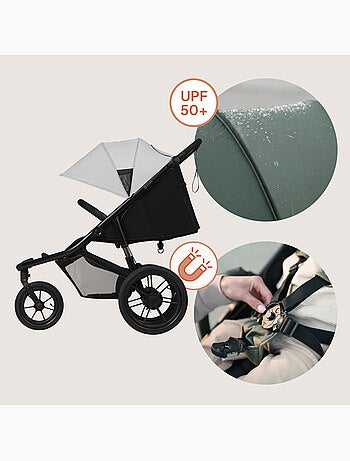 LIONELO Azura All-Terrain Kinderwagen - Sportief - Tot 22 kg - Dubbele Rem - Inclusief Regenscherm