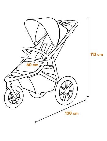 LIONELO Azura All-Terrain Kinderwagen - Sportief - Tot 22 kg - Dubbele Rem - Inclusief Regenscherm