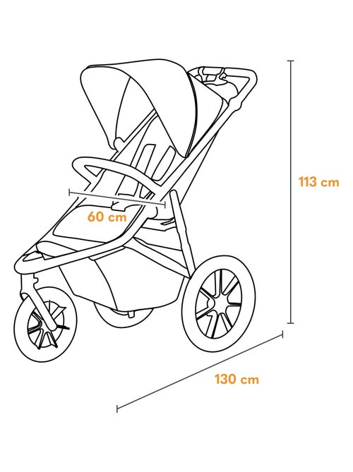LIONELO Azura All-Terrain Kinderwagen - Sportief - Tot 22 kg - Dubbele Rem - Inclusief Regenscherm - Kiabi LIONELO Azura All-Terrain Kinderwagen - Sportief - Tot 22 kg - Dubbele Rem - Inclusief Regenscherm - Kiabi