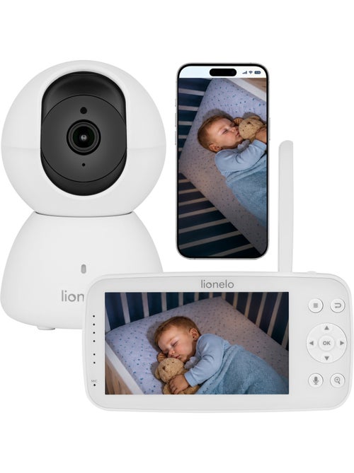 LIONELO Babyline 8.4 videobabyfoon - Monitor - Mobiele app - Bereik 300 m - Huilherkenning - Kiabi