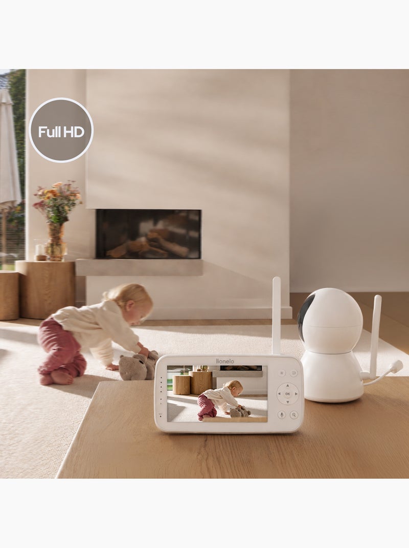 LIONELO Babyline 8.4 videobabyfoon - Monitor - Mobiele app - Bereik 300 m - Huilherkenning Wit - Kiabi