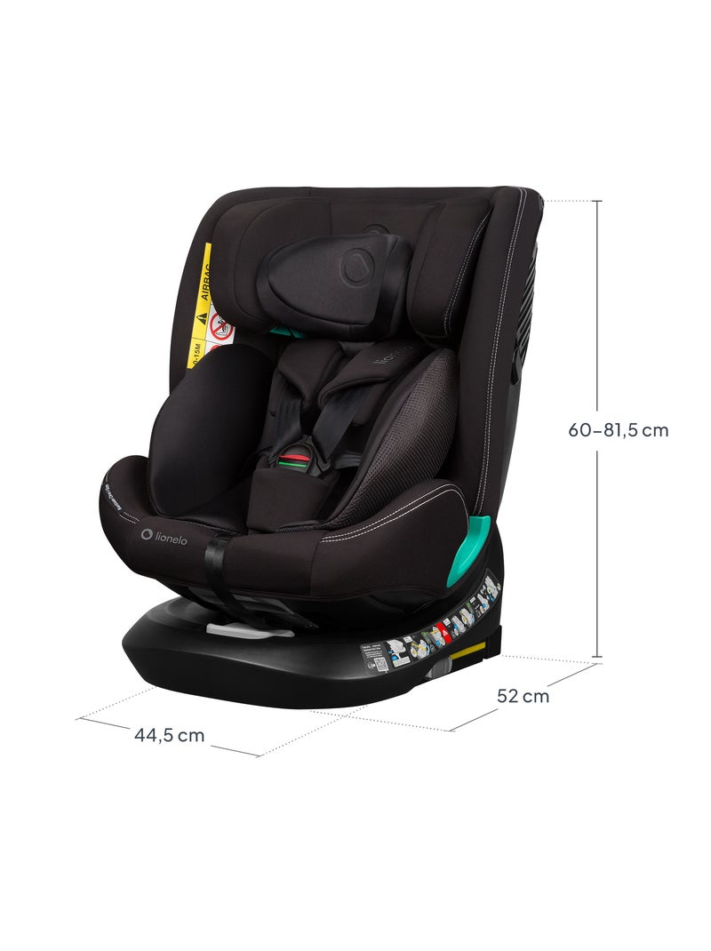 LIONELO Bastiaan One i-Size 360° Autostoeltje - ISOFIX - 40-150 cm - SideProtect Zwart - Kiabi