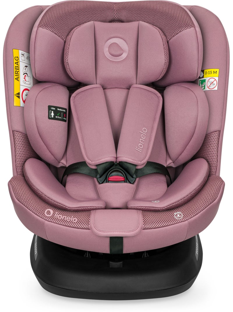 LIONELO Bastiaan Plus i-Size Autostoeltje - 360° Draaibaar - 40-150 cm - ISOFIX Roze - Kiabi