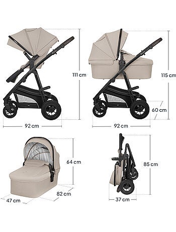 LIONELO Bianka 4-in-1-kinderwagen - Kinderwagen + reiswieg + autostoeltje + ISOFIX-basis