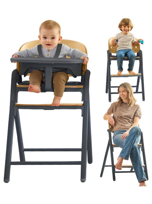 LIONELO Celia 3-in-1 Houten Kinderstoel - Tot 110 kg - Verstelbaar - Meegroei - Kiabi LIONELO Celia 3-in-1 Houten Kinderstoel - Tot 110 kg - Verstelbaar - Meegroei - Kiabi