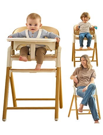 LIONELO Celia 3-in-1 Houten Kinderstoel - Tot 110 kg - Verstelbaar - Meegroei