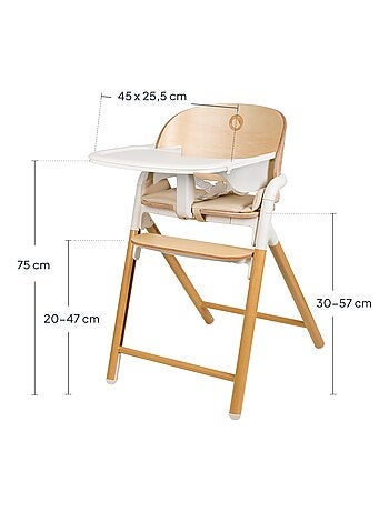 LIONELO Celia 3-in-1 Houten Kinderstoel - Tot 110 kg - Verstelbaar - Meegroei