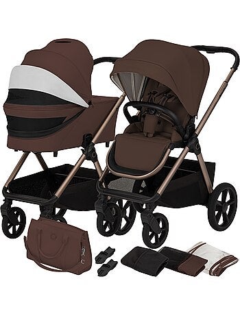 LIONELO Duo-kinderwagen Carmine - Tot 22 kg - Set met kinderwagen, reiswieg en accessoires