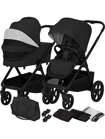 LIONELO Duo-kinderwagen Carmine - Tot 22 kg - Set met kinderwagen, reiswieg en accessoires