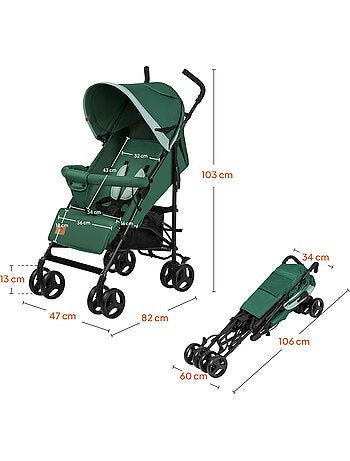 LIONELO Elia Compacte Buggy - Lichtgewicht - Inklapbaar - Muggennet - 6-36 Maanden