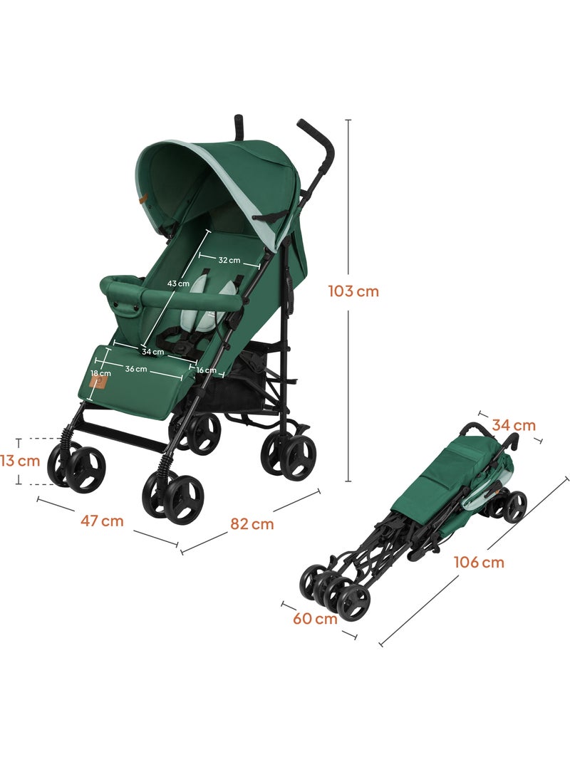 LIONELO Elia Compacte Buggy - Lichtgewicht - Inklapbaar - Muggennet - 6-36 Maanden Groen - Kiabi