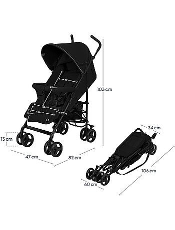 LIONELO Elia Compacte Buggy - Lichtgewicht - Inklapbaar - Muggennet - 6-36 Maanden
