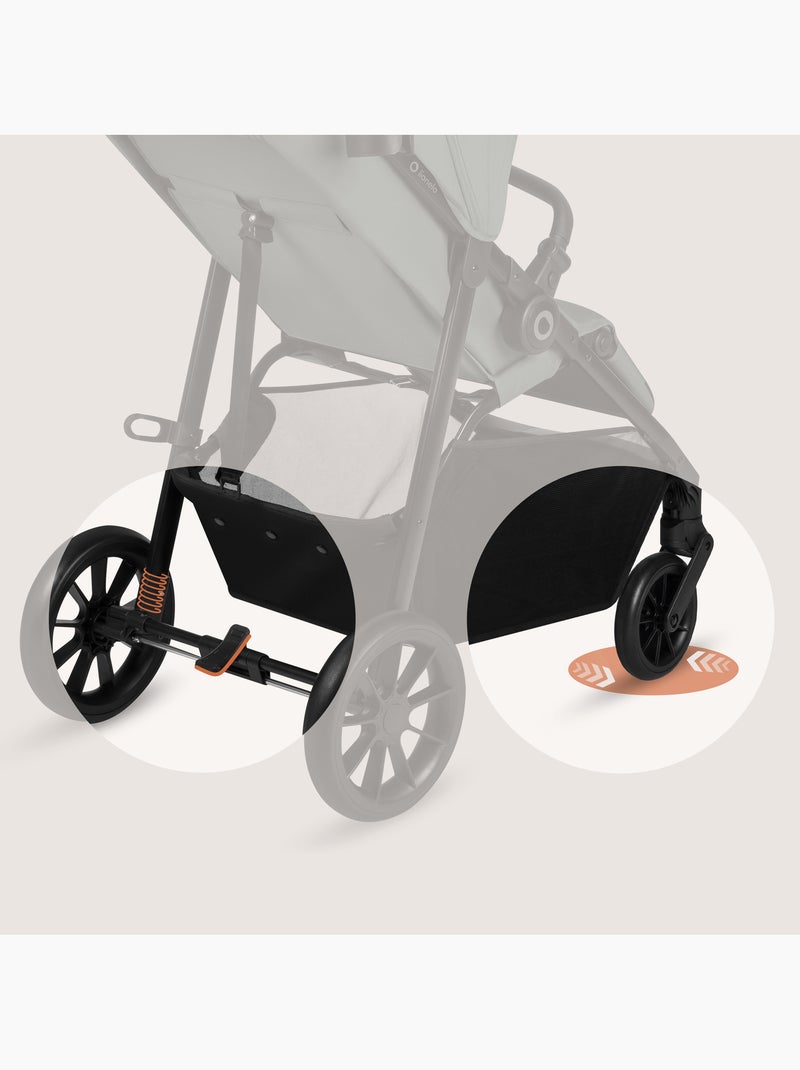 LIONELO Emerald Compacte Buggy - Lichtgewicht - Vering - Grote Boodschappenmand Groen - Kiabi
